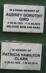 GIRD Audrey Dorothy 1921-2010 :: CLARK Patricia Hamilton 1926-2010