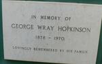 HOPKINSON George Wray 1878-1970