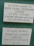 JONES Mary Grace Constance 1915-1971 :: ARTUS Cyril -1975 & Harriet -1975