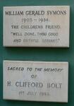 SYMONS William Gerald 1903-1954 :: BOLT H. Clifford -1953
