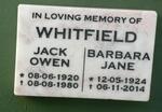 WHITFIELD Jack Owen 1920-1980 & Barbara Jane 1924-2014