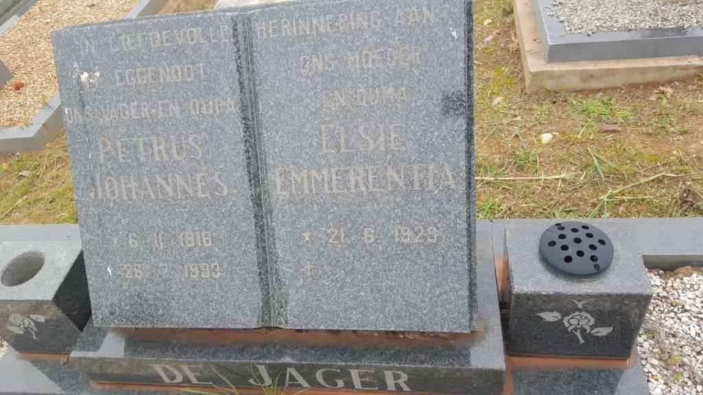 JAGER Petrus Johannes, de 1918-1993 & Elsie Emmerentia 1929-