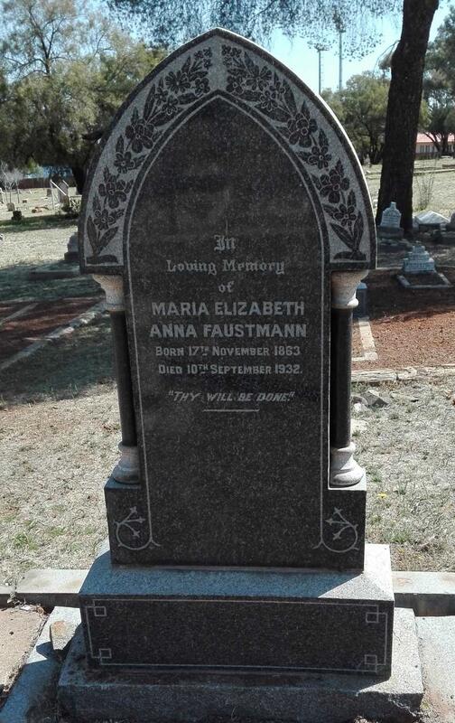 FAUSTMANN Maria Elizabeth Anna 1863-1932