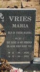 VRIES Maria 1926-2013