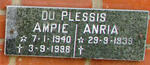 PLESSIS Ampie, du 1940-1998 & Anria 1939-
