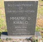 KHALO Mmamiki D. 1912-1976