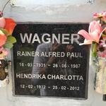 WAGNER Rainer Alfred Paul 1931-1987 & Hendrika Charlotta 1932-2012