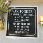 TONDER Andries Johannes, van 1930-2014 & Maria 1930-2015