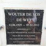 WET Wouter de Vos, de 1929-2012