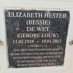 WET Elizabeth Hester, de nee LOUW 1928-2012