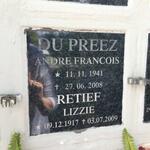 RETIEF Lizzie 1917-2009 :: DU PREEZ Andre Francois 1941-2008
