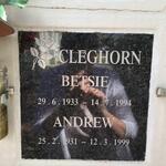 CLEGHORN Andrew 1931-1999 & Betsie 1933-1994