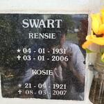 SWART Kosie 1921-2007 & Rensie 1931-2006