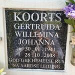 KOORTS Gertruida Willemina Johanna 1941-2008