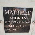 MATTHEE Andries 1927-2000 & Magrith 1931-