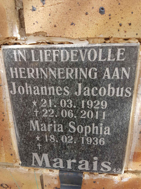 MARAIS Johannes Jacobus 1929-2011 & Maria Sophia 1936-