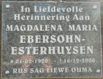 ESTERHUYSEN Magdalena Maria, Ebersohn 1920-2006