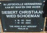 SCHOEMAN Siebert Christiaan Wied 1948-2003