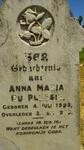 PLESSIS Anna Maria, du 1903-1909