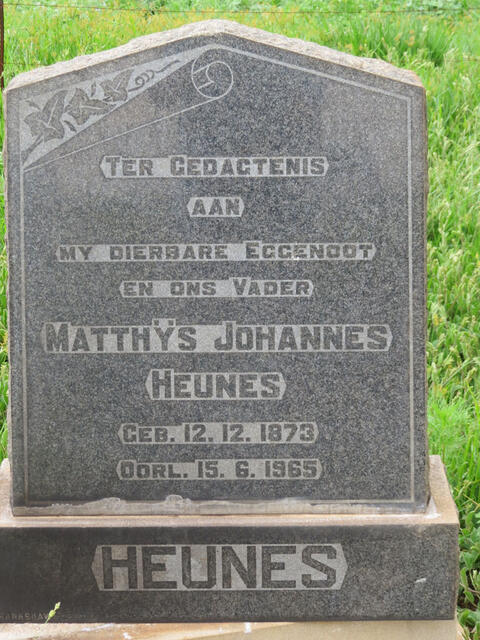 HEUNES Matthys Johannes 1873-1965