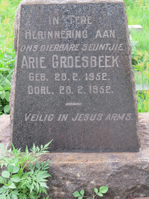 GROESBEEK Arie 1952-1952