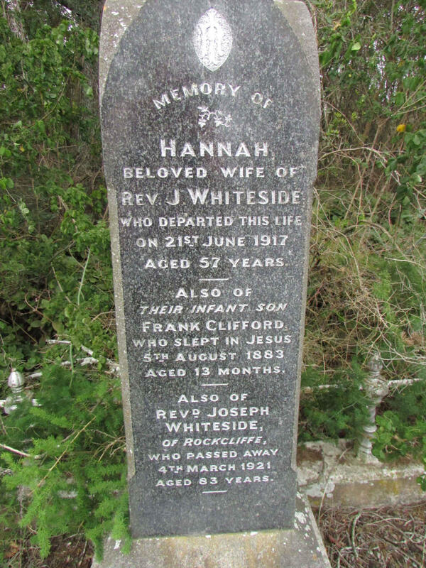 WHITESIDE Joseph -1921 & Hannah -1917 :: WHITESIDE Frank Clifford -1883