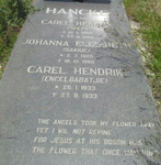 HANCKE Carel Hendrik 1905-1988 & Johanna Elizabeth 1905-1960 :: HANCKE Carel Hendrik 1933-1933