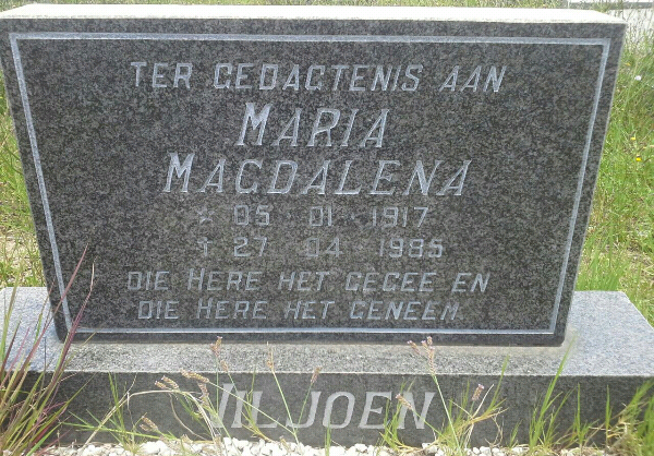 VILJOEN Maria Magdalena 1917-1985