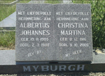 MYBURGH Albertus Johannes 1905-1988 & Christina Martina 1916-2009