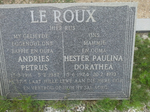 ROUX Andries Petrus, le 1916-1987 & Hester Paulina Dorathea 1924-1993