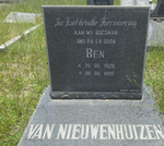 NIEUWENHUIZEN Ben, van 1926-1985