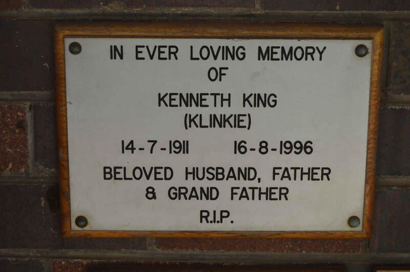 KING Kenneth 1911-1996