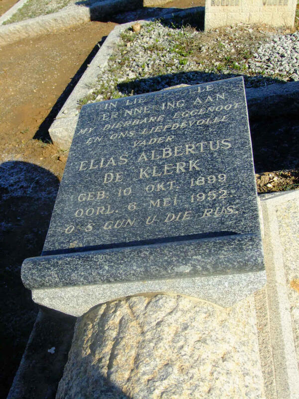 KLERK Elias Albertus, de 1899-1952