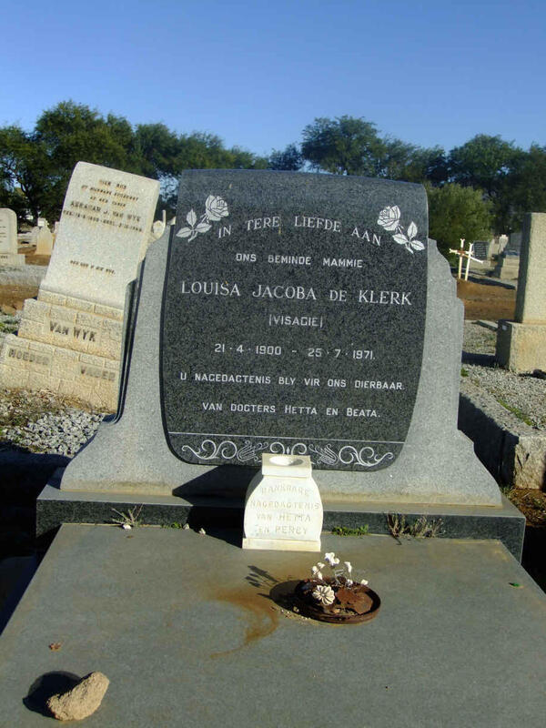 KLERK Louisa Jacoba, de nee VISAGIE 1900-1971