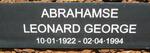 ABRAHAMSE Leonard George 1922-1994