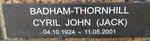 THORNHILL Cyril John, BADHAM 1924-2001