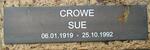 CROWE Sue 1919-1992