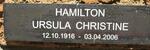 HAMILTON Ursula Christine 1916-2006