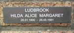 LUDBROOK Hilda Alice Margaret 1900-1991