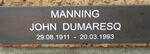 MANNING John Dumaresq 1911-1993