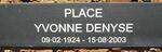 PLACE Yvonne Denyse 1924-2003