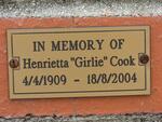 COOK Henrietta 1909-2004