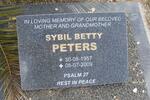 PETERS Sybil Betty 1957-2009