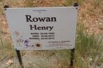 ROWAN Henry 1950-2012
