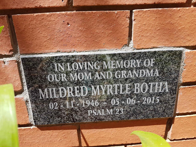 BOTHA Mildred Myrtle 1946-2015