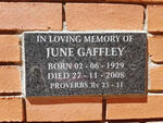 GAFFLEY June 1929-2008