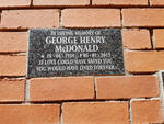 McDONALD George Henry 1934-2012