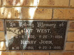 JOHN Henry 1931-1998 :: WEST Dot 1932-1994