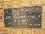 HUMPHREY Johanna Christina A. 1920-1986