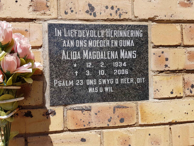 MANS Alida Magdalena 1934-2006